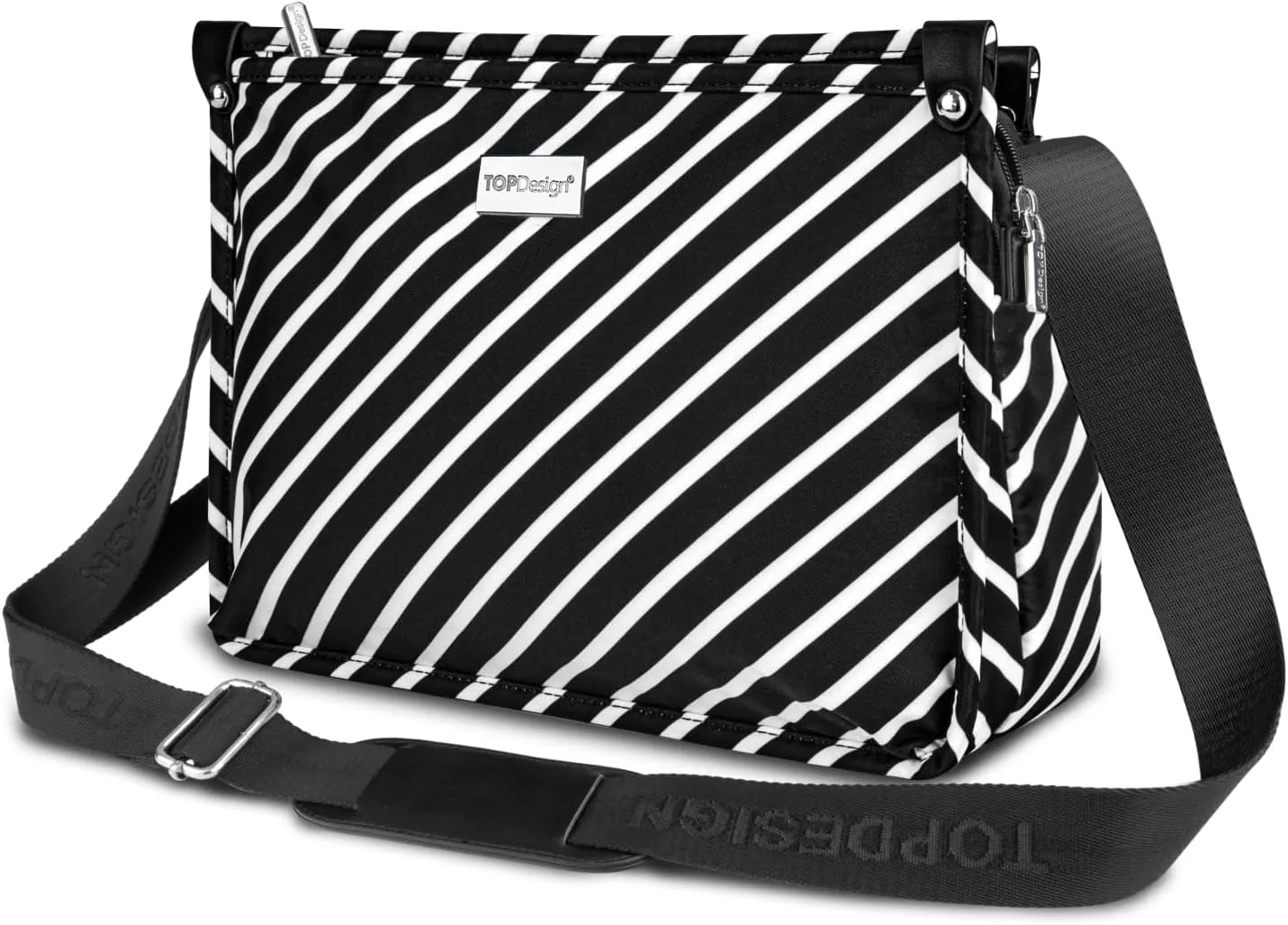 TOPDesign Lightweight Women Crossbody Bag, Shoulder Purse with Multiple Pockets, Triple Zip Handbag with Shoulder Strap