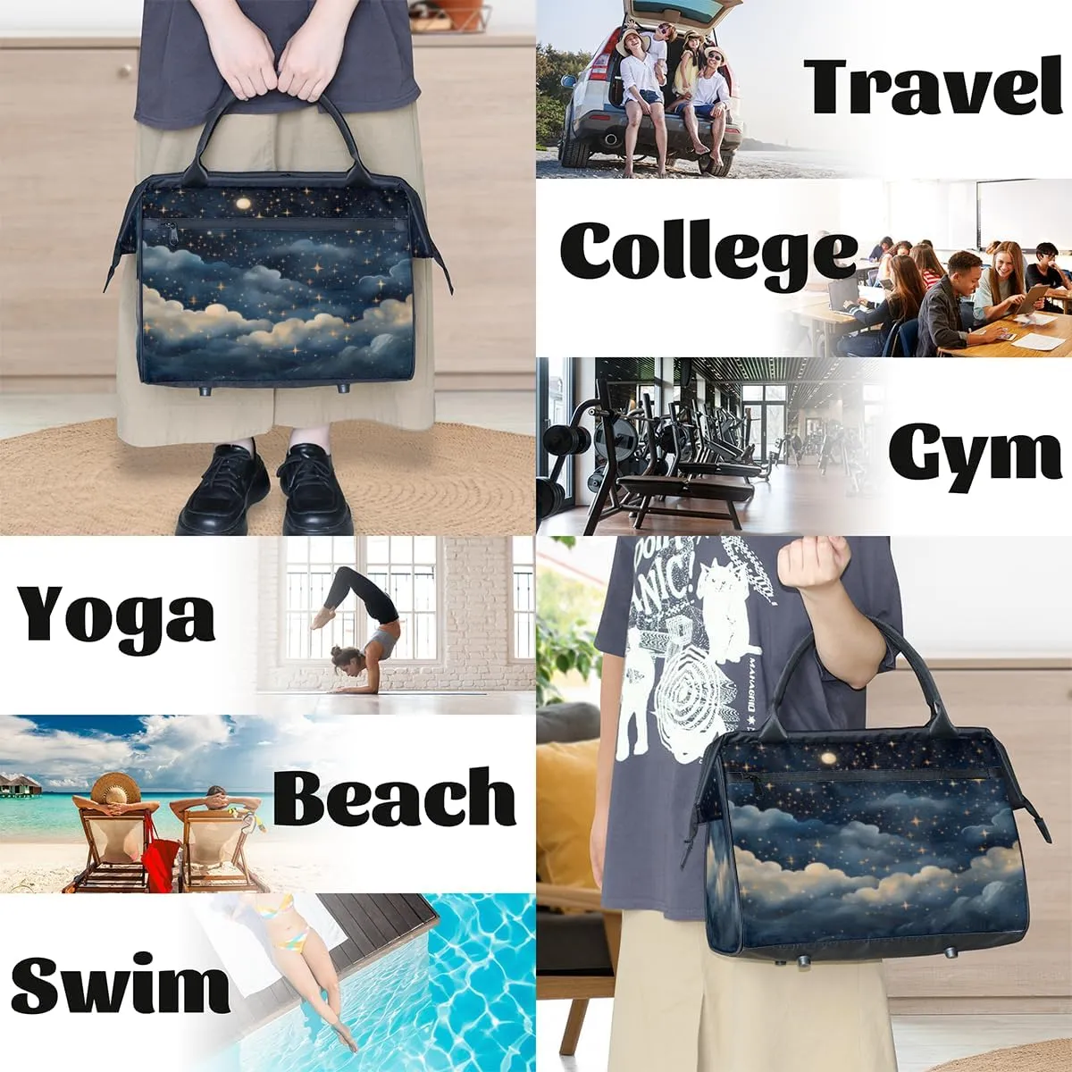 Tote Bag for Women, Lightweight Tote Bag with Zipper, Large Shoulder Bag Handbag for Travel, Work