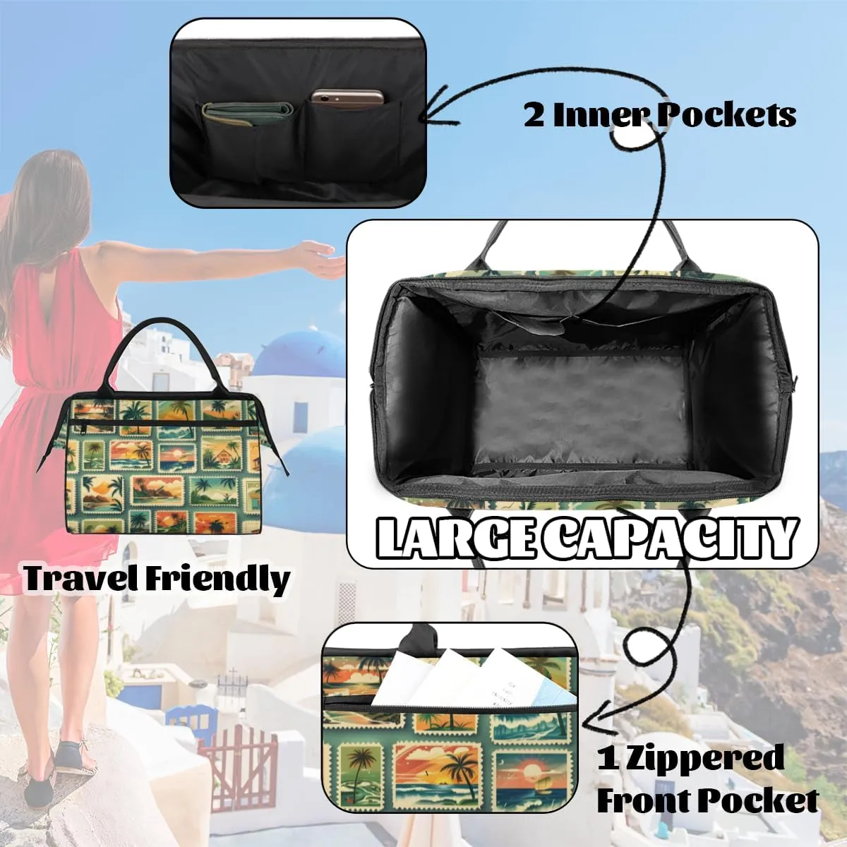 Tote Bag for Women, Lightweight Tote Bag with Zipper, Large Shoulder Bag Handbag for Travel, Work