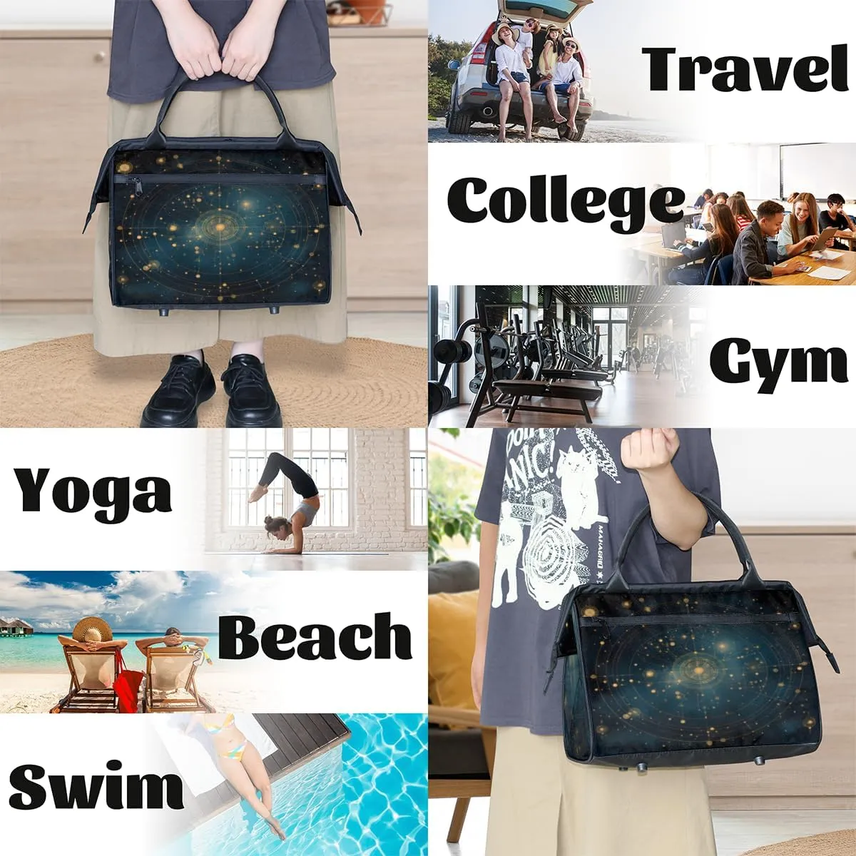 Tote Bag for Women, Lightweight Tote Bag with Zipper, Large Shoulder Bag Handbag for Travel, Work