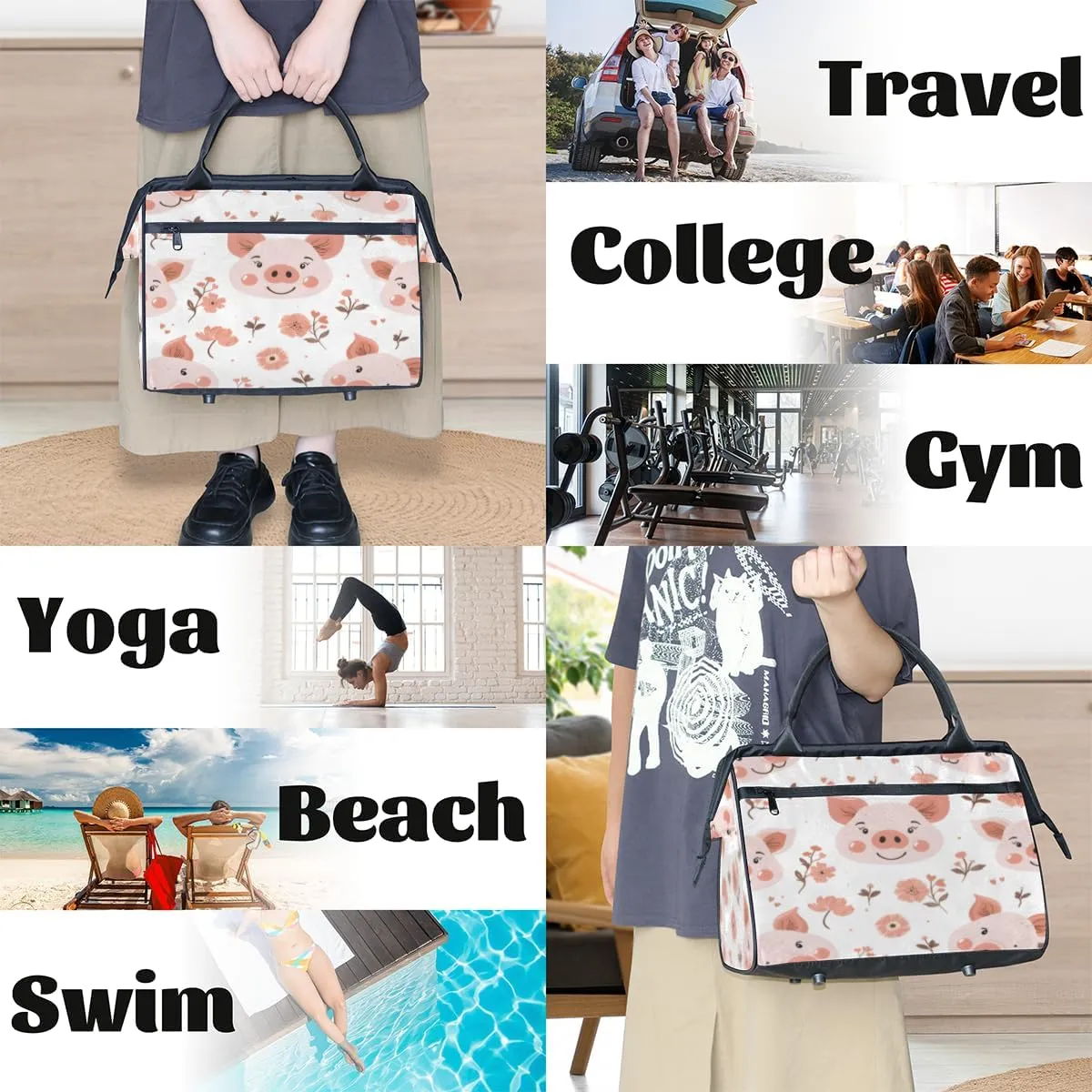 Tote Bag for Women, Lightweight Tote Bag with Zipper, Large Shoulder Bag Handbag for Travel, Work