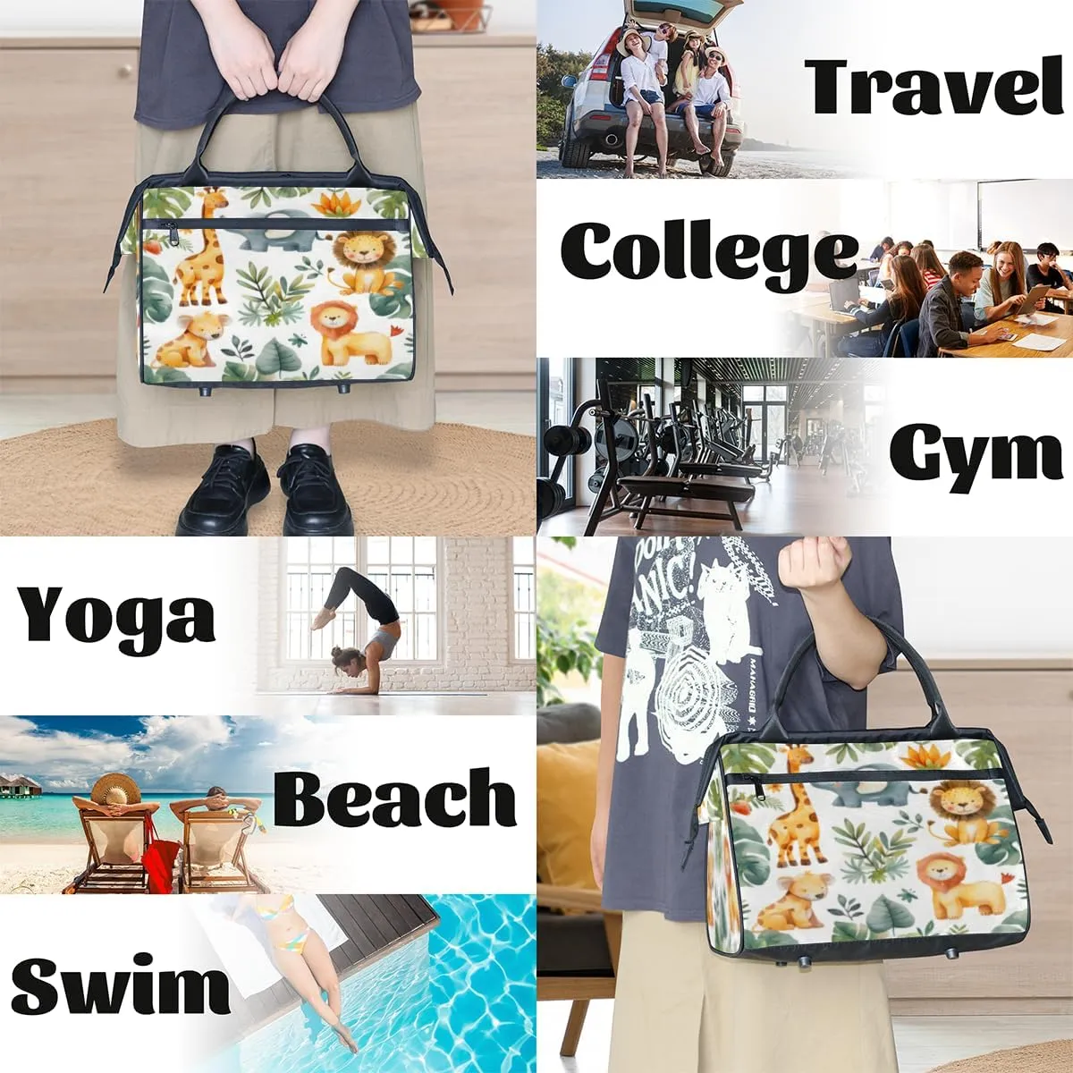 Tote Bag for Women, Lightweight Tote Bag with Zipper, Large Shoulder Bag Handbag for Travel, Work
