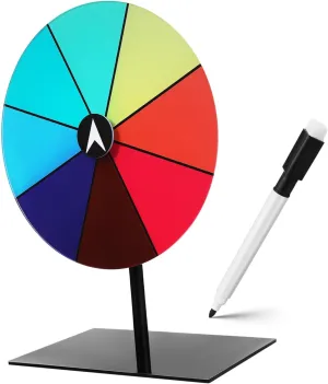 TOYANDONA Spinning Prize Wheel Tabletop Roulette Wheel with Stand Dry Erase Marker Versatile Game for Parties Classroom Activities and Events Compact Design for