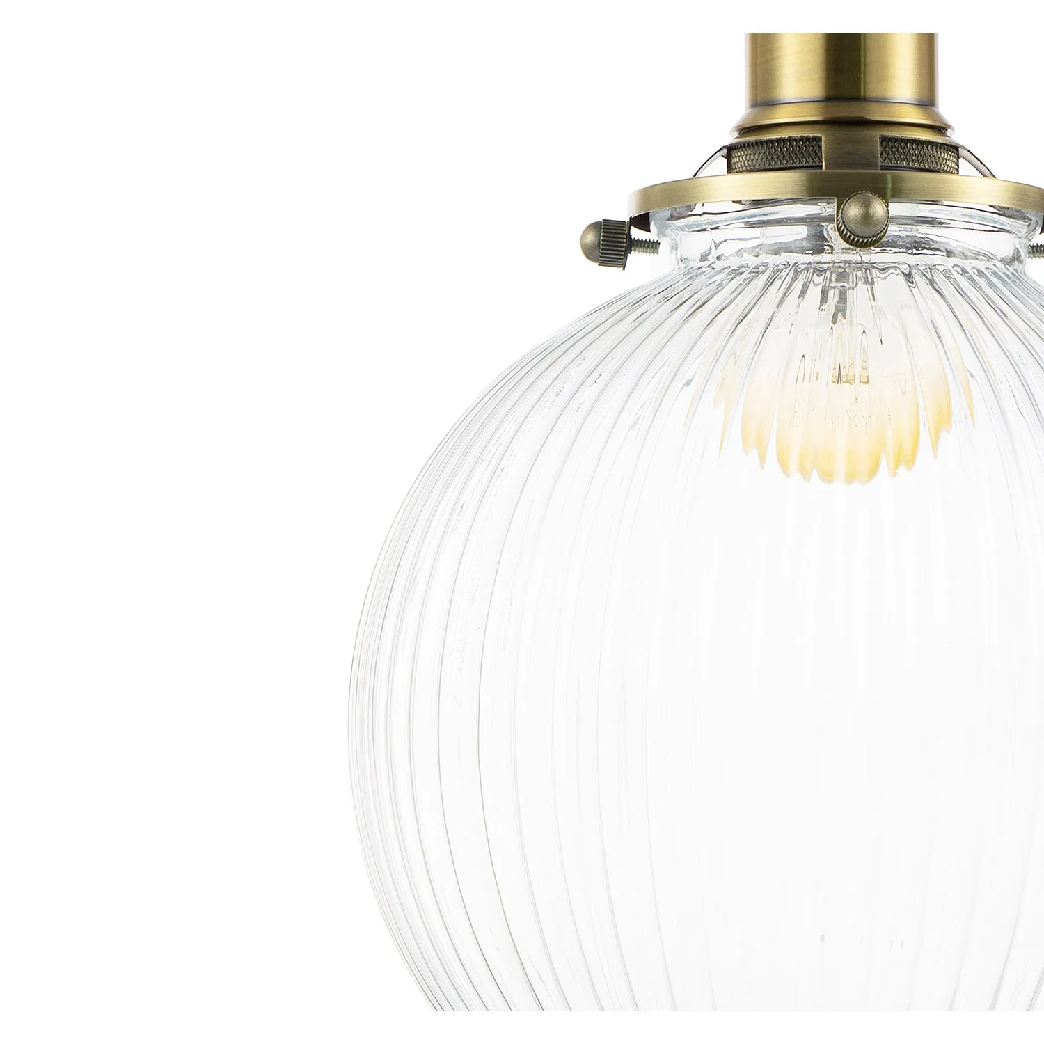 Traditional Vintage Lantern Pendant Light in Antique Brass with Glass Shade