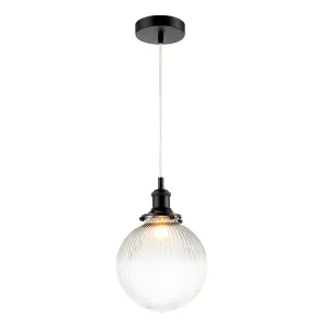 Traditional Vintage Lantern Pendant Light in Matte Black with Glass Shade