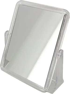 Transparent Acrylic Desktop Mirror, 360° Rotating Tabletop Vanity Mirror, Makeup Mirror Rotatable Decorative Mirrors Stand Table Compact Mirror for Dresser,A