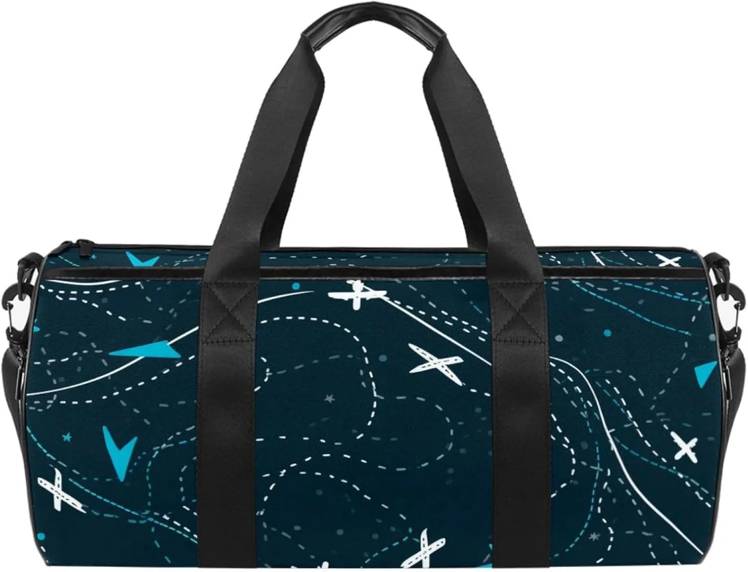 Travel Bag,Mens Gym Bag,Womens Gym Bag,Airplane Line Gray Print,Sports Bag