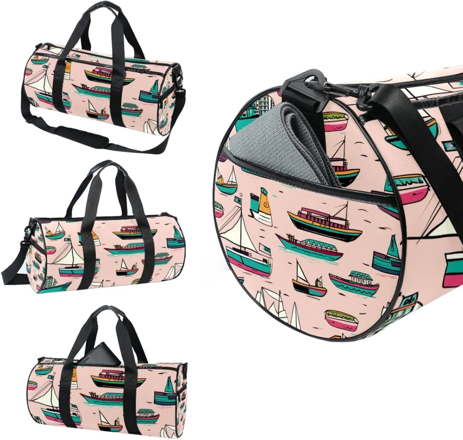 Travel Bag,Mens Gym Bag,Womens Gym Bag,Boats Ships Ocean,Sports Bag
