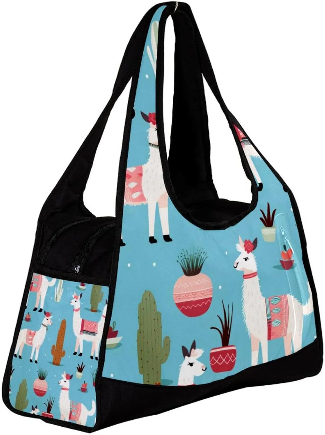 Travel Bag,Mens Gym Bag,Womens Gym Bag,Cactus Plant and Alpaca,Sports Bag