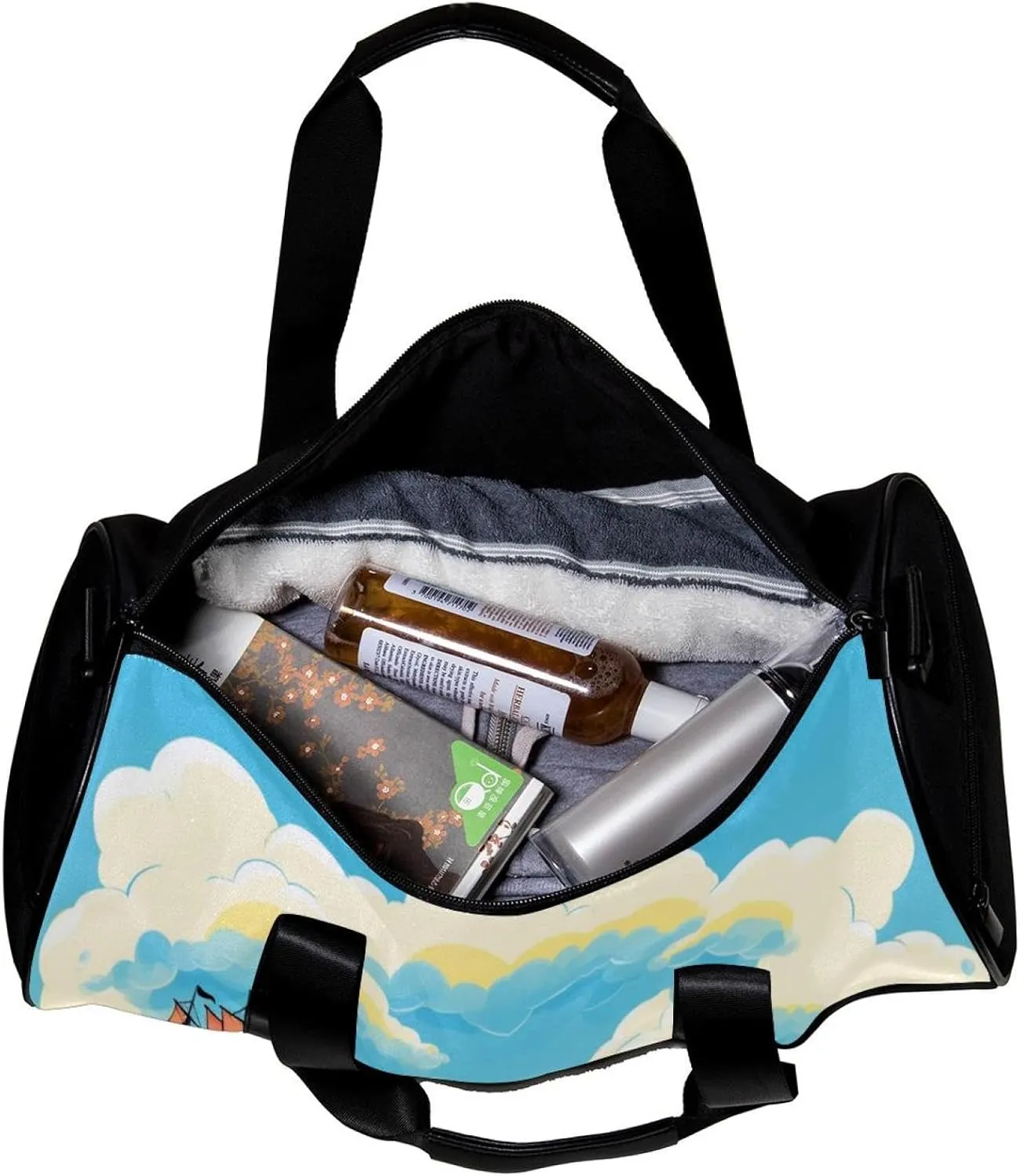 Travel Bag,Mens Gym Bag,Womens Gym Bag,Cartoon Whale Swimming,Sports Bag