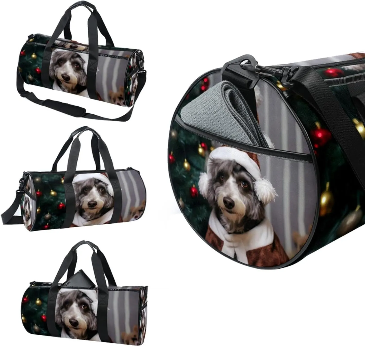 Travel Bag,Mens Gym Bag,Womens Gym Bag,Christmas Puppy Dog,Sports Bag