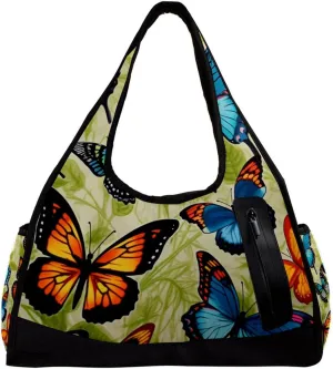 Travel Bag,Mens Gym Bag,Womens Gym Bag,Colored Butterflies,Sports Bag