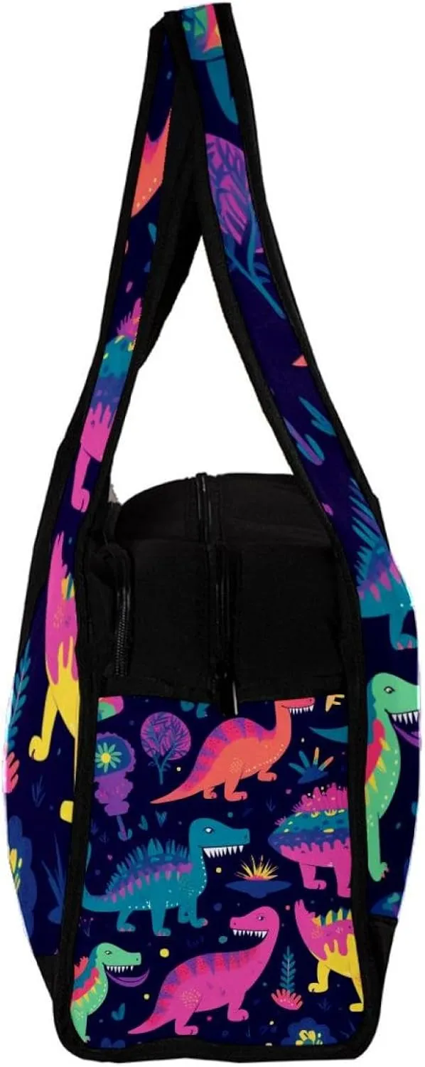 Travel Bag,Mens Gym Bag,Womens Gym Bag,Colorful Cartoon Dinosaurs,Sports Bag