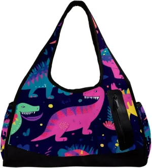 Travel Bag,Mens Gym Bag,Womens Gym Bag,Colorful Cartoon Dinosaurs,Sports Bag