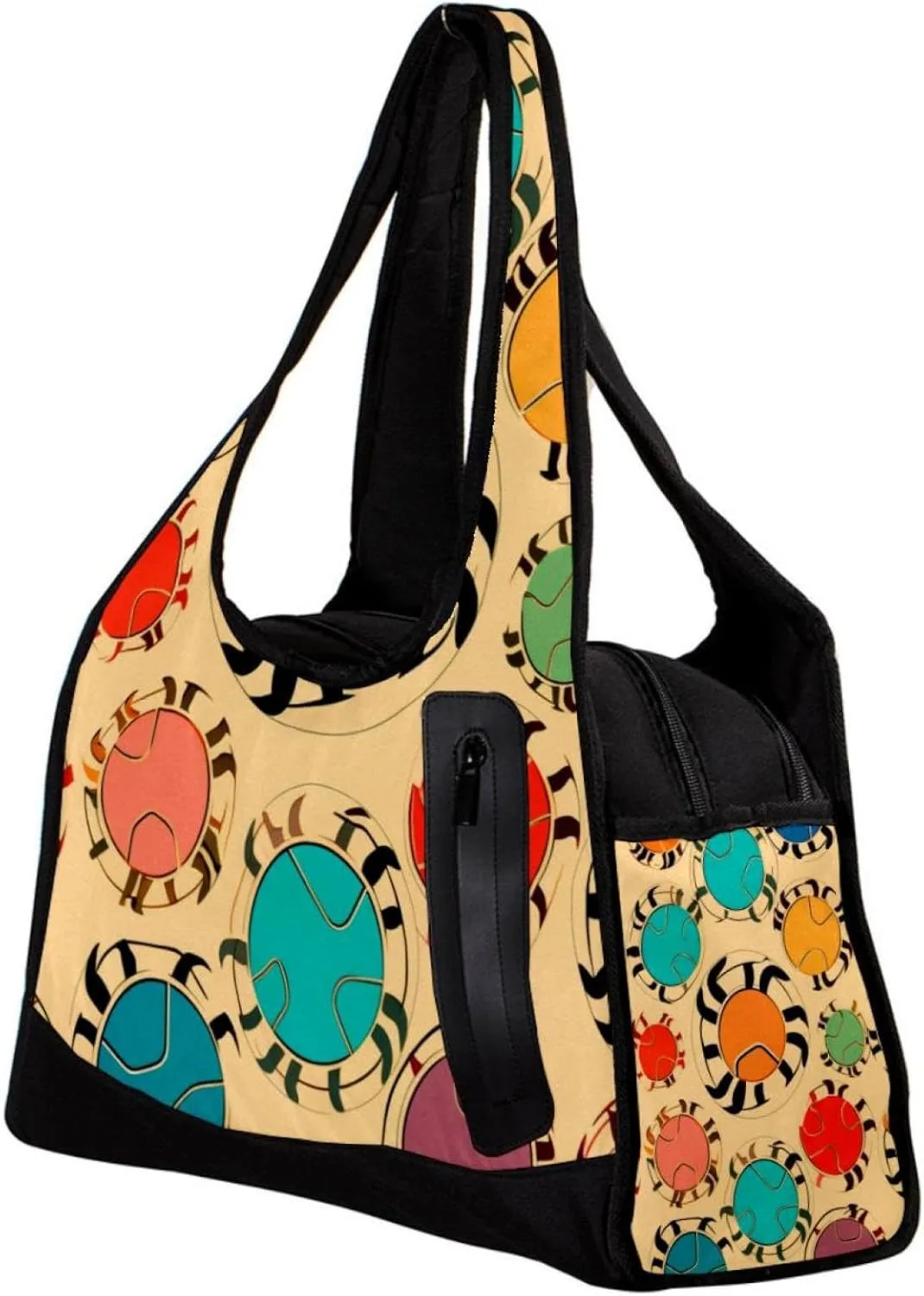 Travel Bag,Mens Gym Bag,Womens Gym Bag,Crabs and Leaf Dots,Sports Bag
