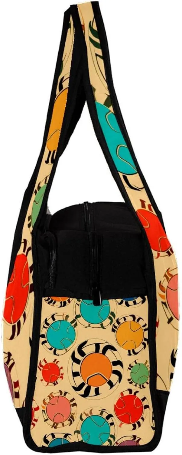 Travel Bag,Mens Gym Bag,Womens Gym Bag,Crabs and Leaf Dots,Sports Bag