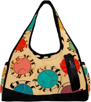 Travel Bag,Mens Gym Bag,Womens Gym Bag,Crabs and Leaf Dots,Sports Bag