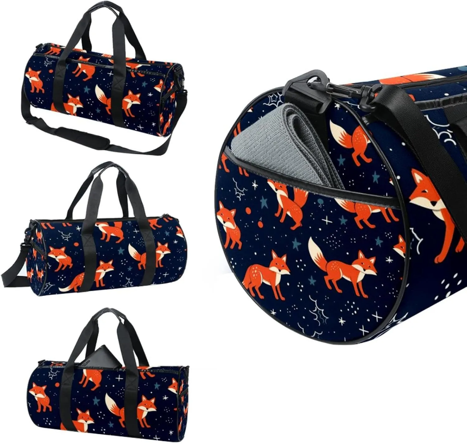 Travel Bag,Mens Gym Bag,Womens Gym Bag,Cute Abstract Fox,Sports Bag