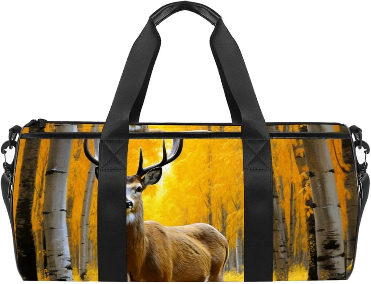 Travel Bag,Mens Gym Bag,Womens Gym Bag,Deer in Autumn Forest,Sports Bag