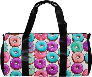 Travel Bag,Mens Gym Bag,Womens Gym Bag,Dessert Colorful Donut Sweets,Sports Bag