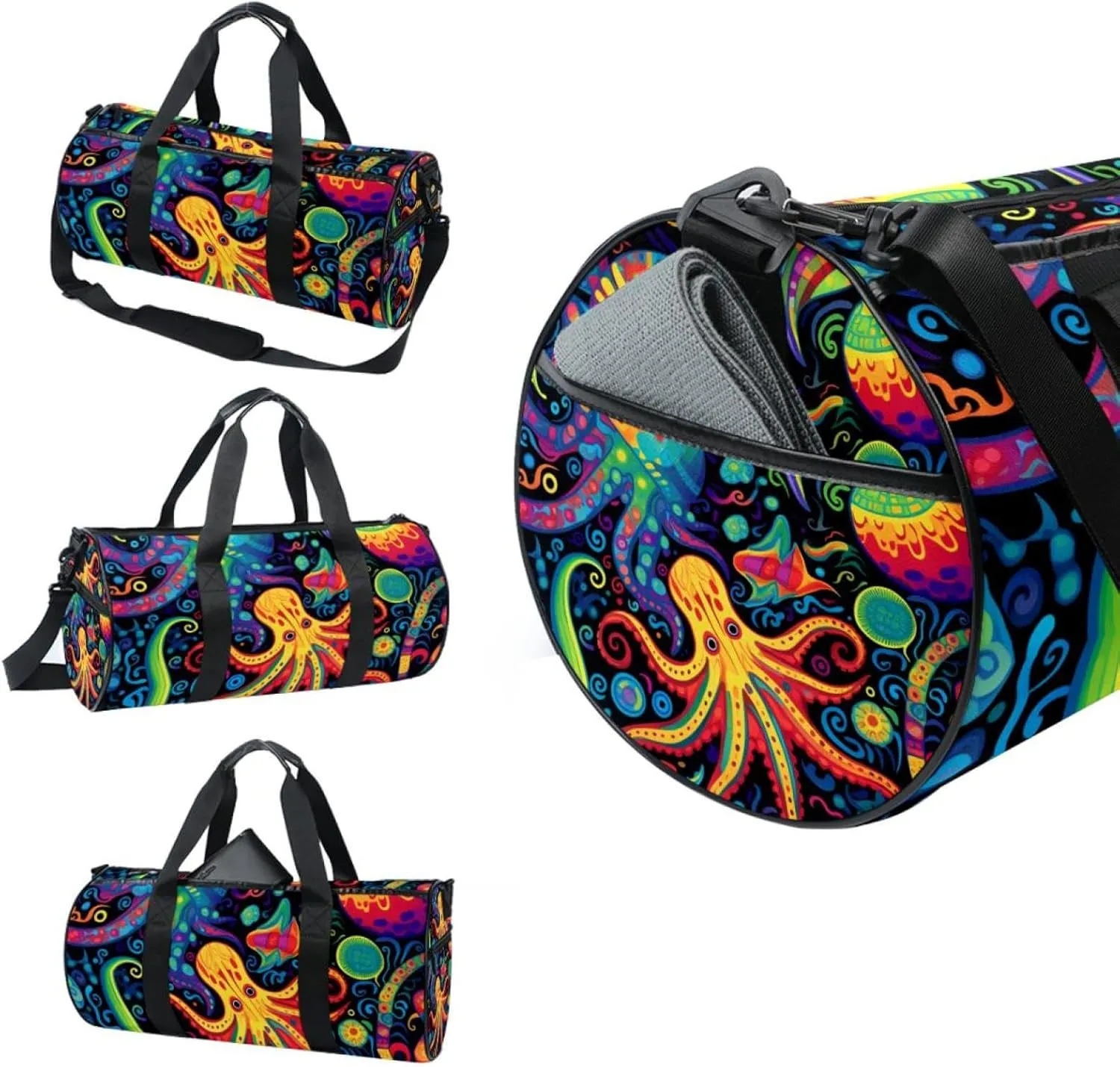 Travel Bag,Mens Gym Bag,Womens Gym Bag,Devilfish Jellyfish Sea Shell,Sports Bag