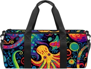 Travel Bag,Mens Gym Bag,Womens Gym Bag,Devilfish Jellyfish Sea Shell,Sports Bag