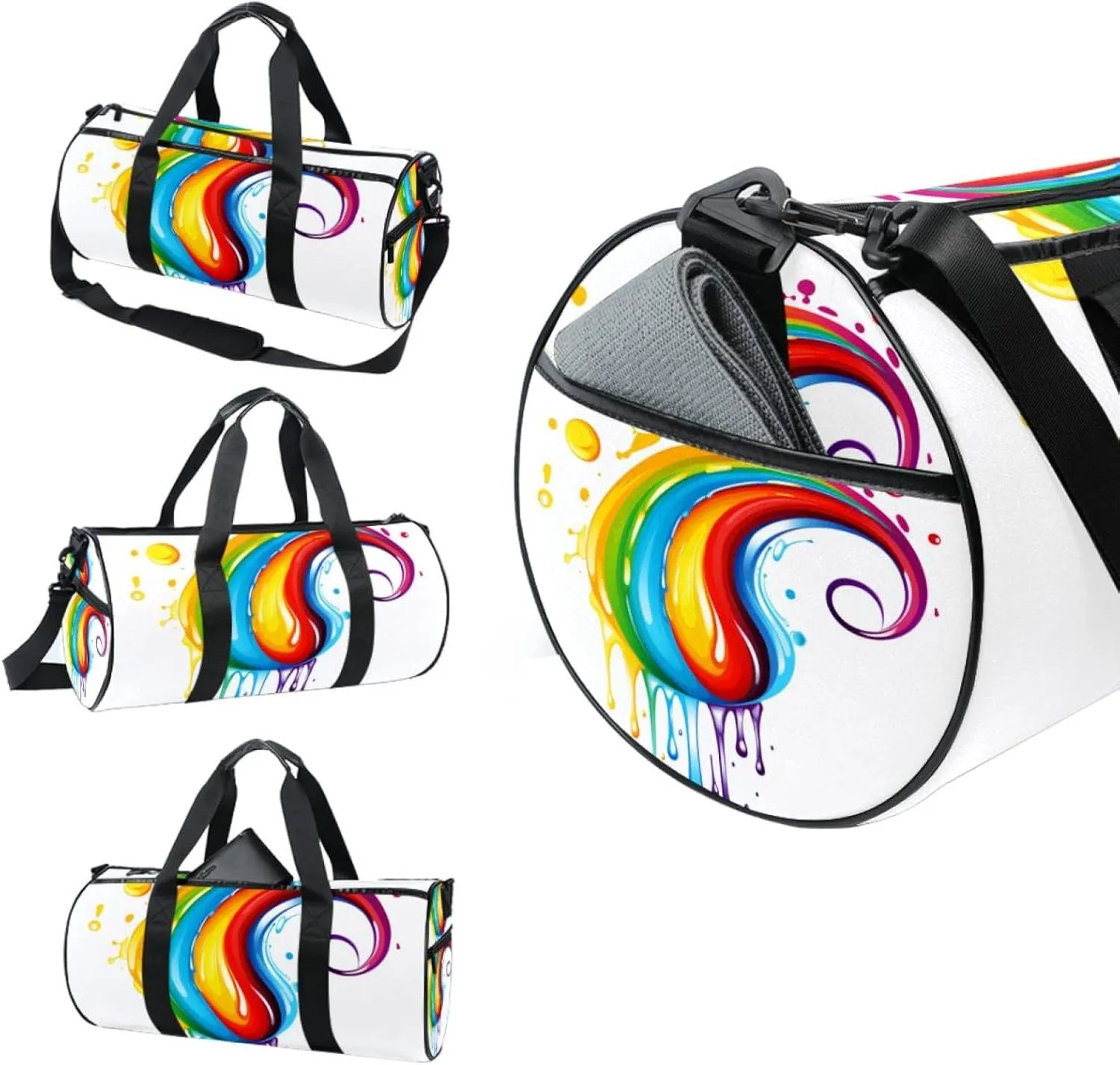 Travel Bag,Mens Gym Bag,Womens Gym Bag,Drop and Rainbow,Sports Bag