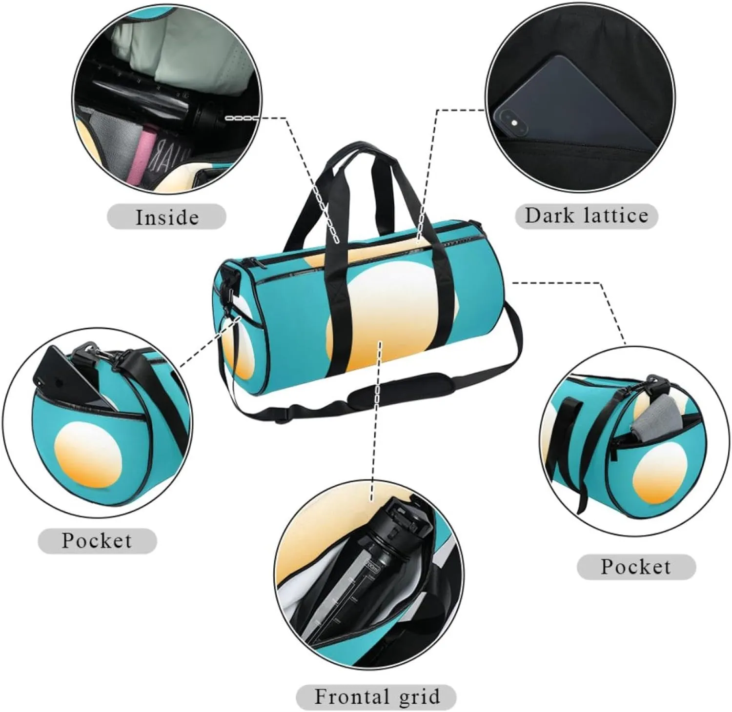 Travel Bag,Mens Gym Bag,Womens Gym Bag,Egg Cartoon Style Fried Egg,Sports Bag