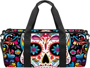 Travel Bag,Mens Gym Bag,Womens Gym Bag,Ethnic Style Sugar Skull,Sports Bag