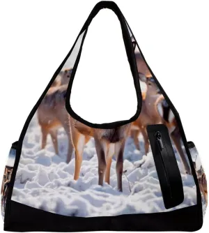 Travel Bag,Mens Gym Bag,Womens Gym Bag,Family Forest Noble Deer,Sports Bag