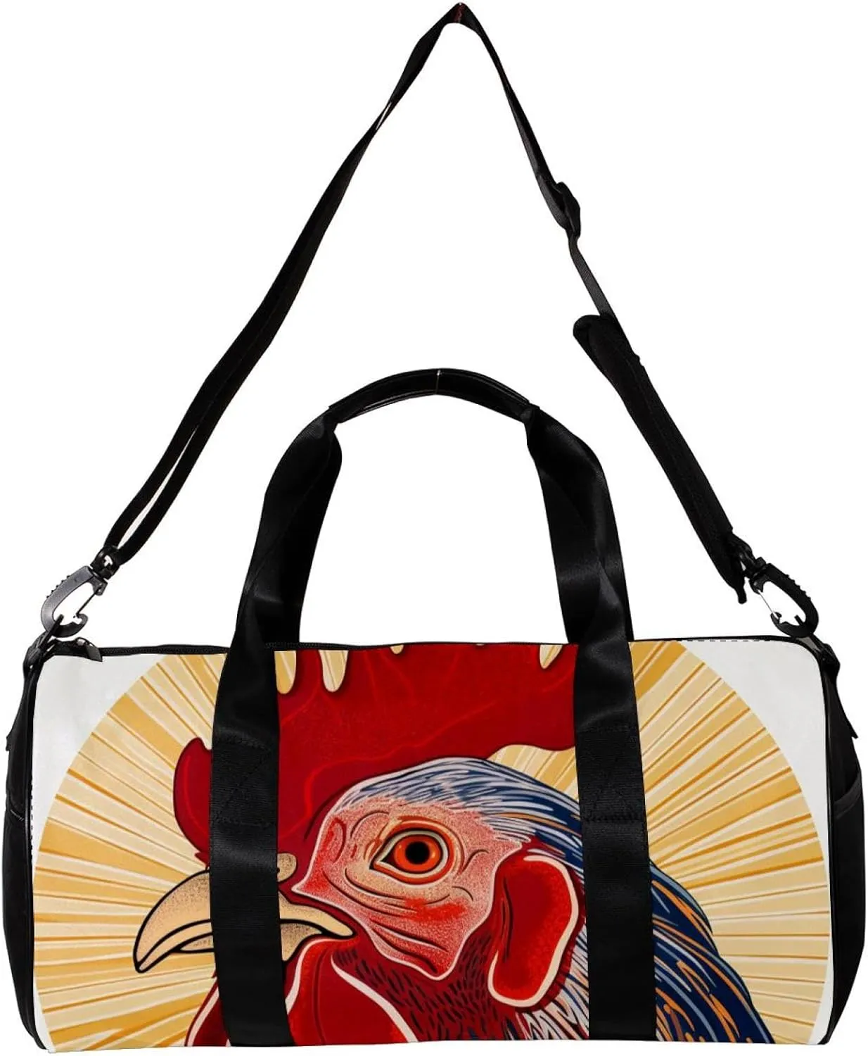 Travel Bag,Mens Gym Bag,Womens Gym Bag,Farm Animal Rooster Painting,Sports Bag