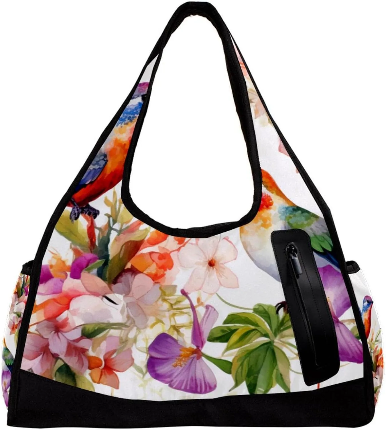Travel Bag,Mens Gym Bag,Womens Gym Bag,Flowers and Birds Flower Bush,Sports Bag