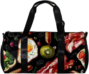 Travel Bag,Mens Gym Bag,Womens Gym Bag,Food Breakfast,Sports Bag