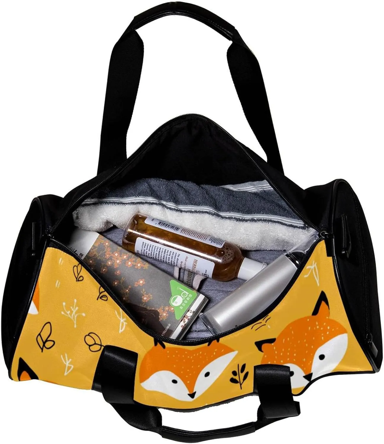Travel Bag,Mens Gym Bag,Womens Gym Bag,Fox Tree Leaves,Sports Bag