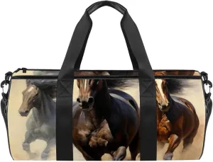 Travel Bag,Mens Gym Bag,Womens Gym Bag,Running Horse Prairie Animal,Sports Bag