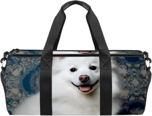Travel Bag,Mens Gym Bag,Womens Gym Bag,Samoyed Dog at Home,Sports Bag