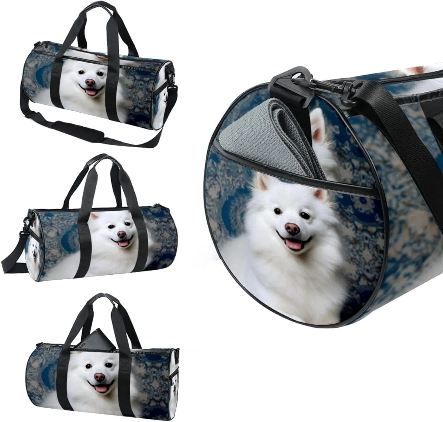 Travel Bag,Mens Gym Bag,Womens Gym Bag,Samoyed Dog at Home,Sports Bag
