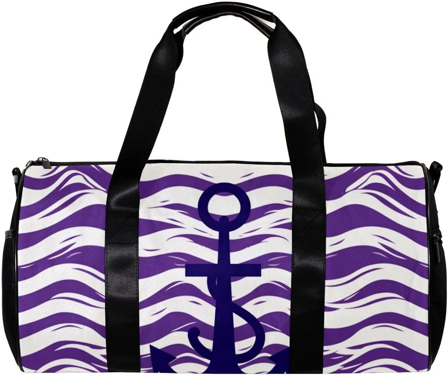 Travel Bag,Mens Gym Bag,Womens Gym Bag,Sea Wave Texture Background Anchor,Sports Bag