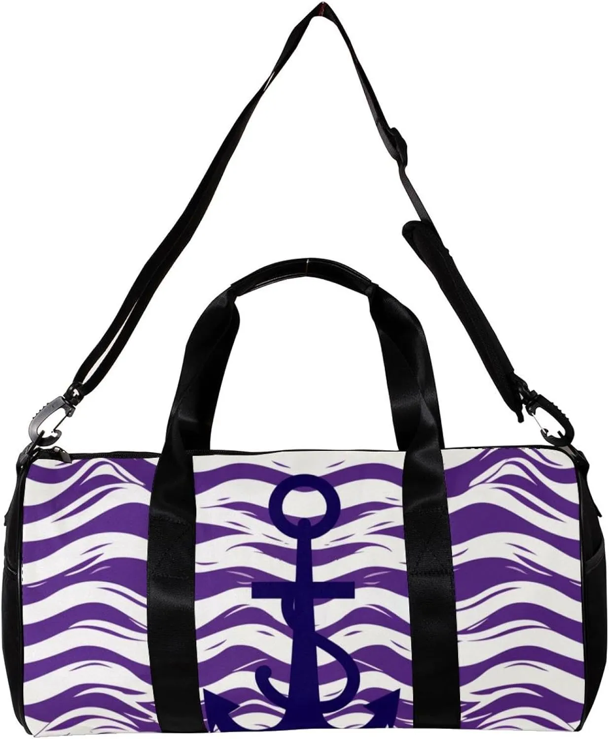 Travel Bag,Mens Gym Bag,Womens Gym Bag,Sea Wave Texture Background Anchor,Sports Bag