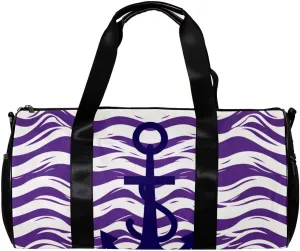 Travel Bag,Mens Gym Bag,Womens Gym Bag,Sea Wave Texture Background Anchor,Sports Bag