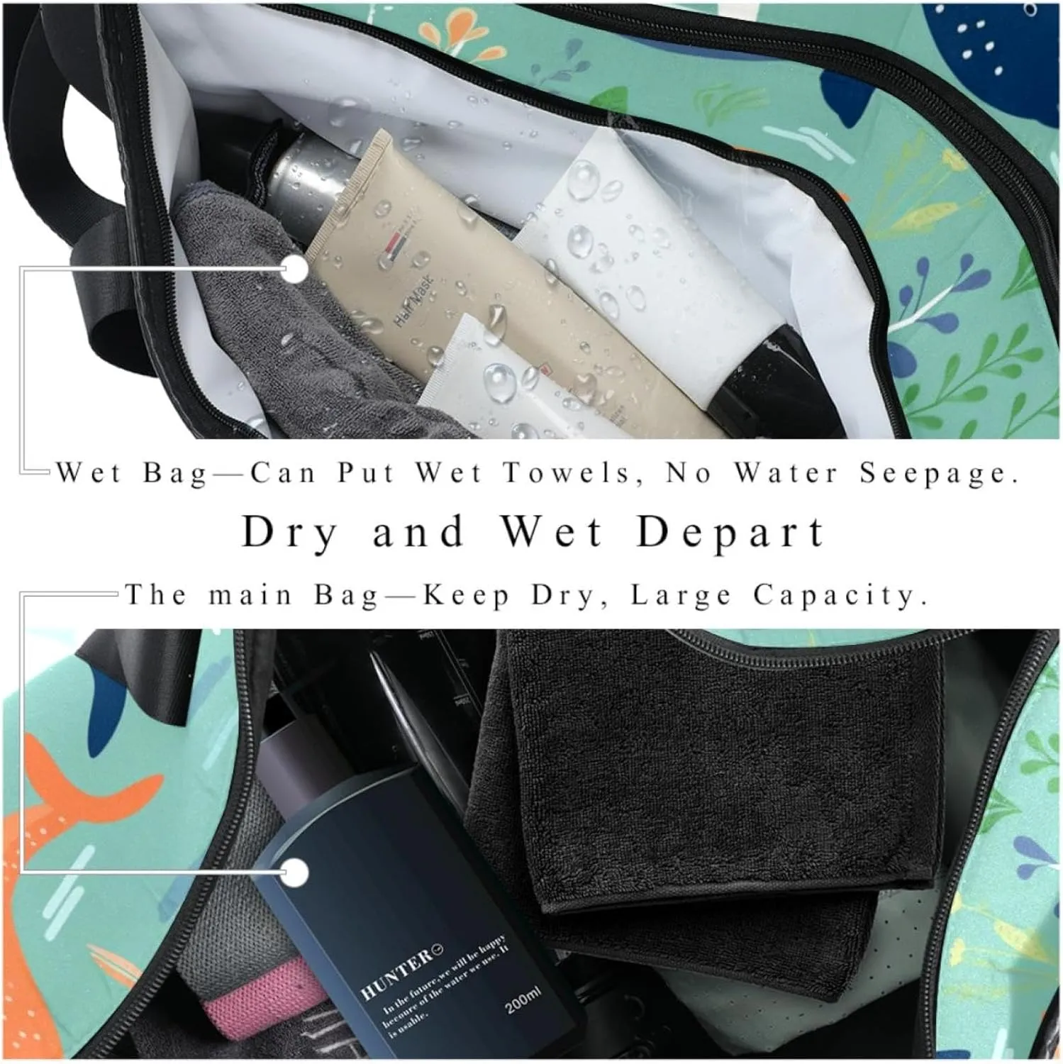 Travel Bag,Mens Gym Bag,Womens Gym Bag,Sea Wave Whales Cute,Sports Bag