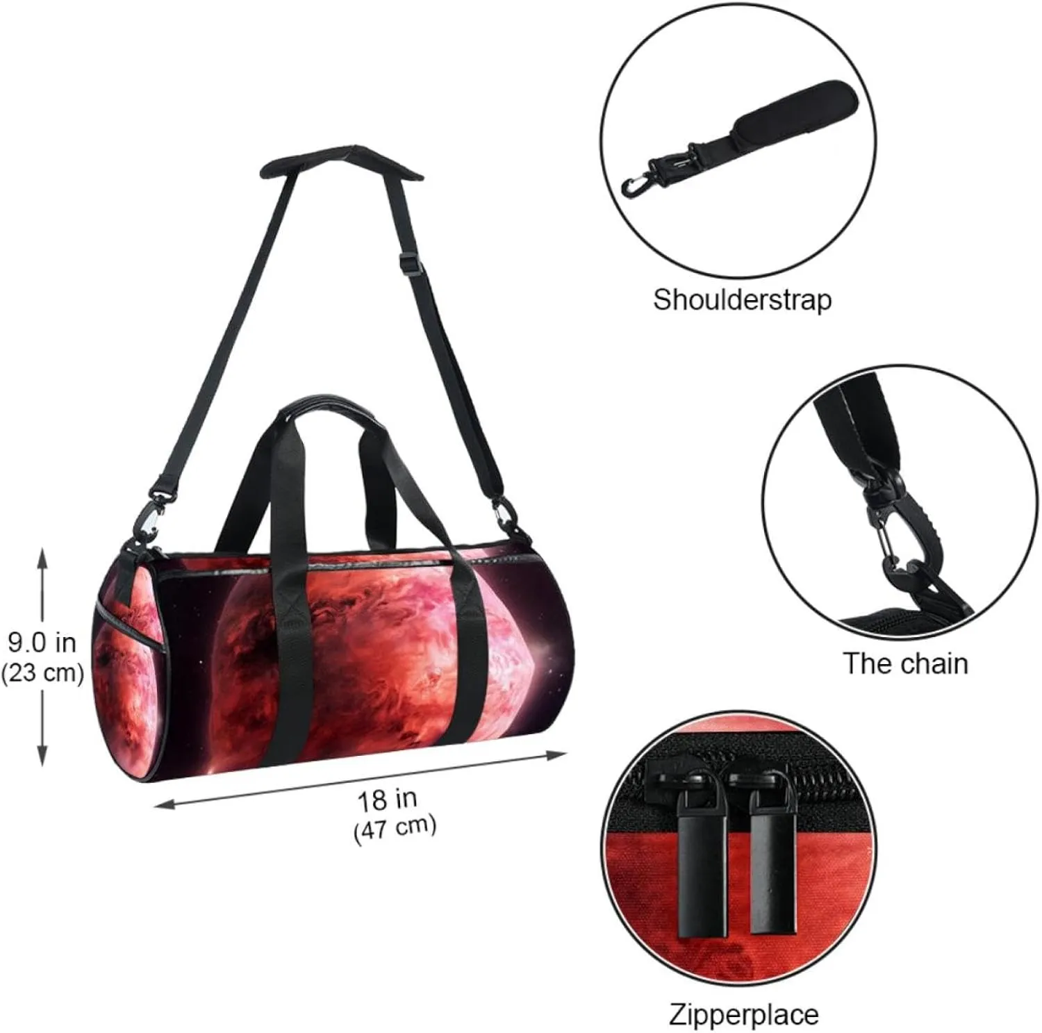 Travel Bag,Mens Gym Bag,Womens Gym Bag,Universe Space Planet Galaxy,Sports Bag