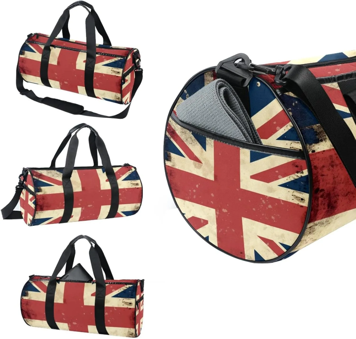 Travel Bag,Mens Gym Bag,Womens Gym Bag,Vintage Britain Flag,Sports Bag