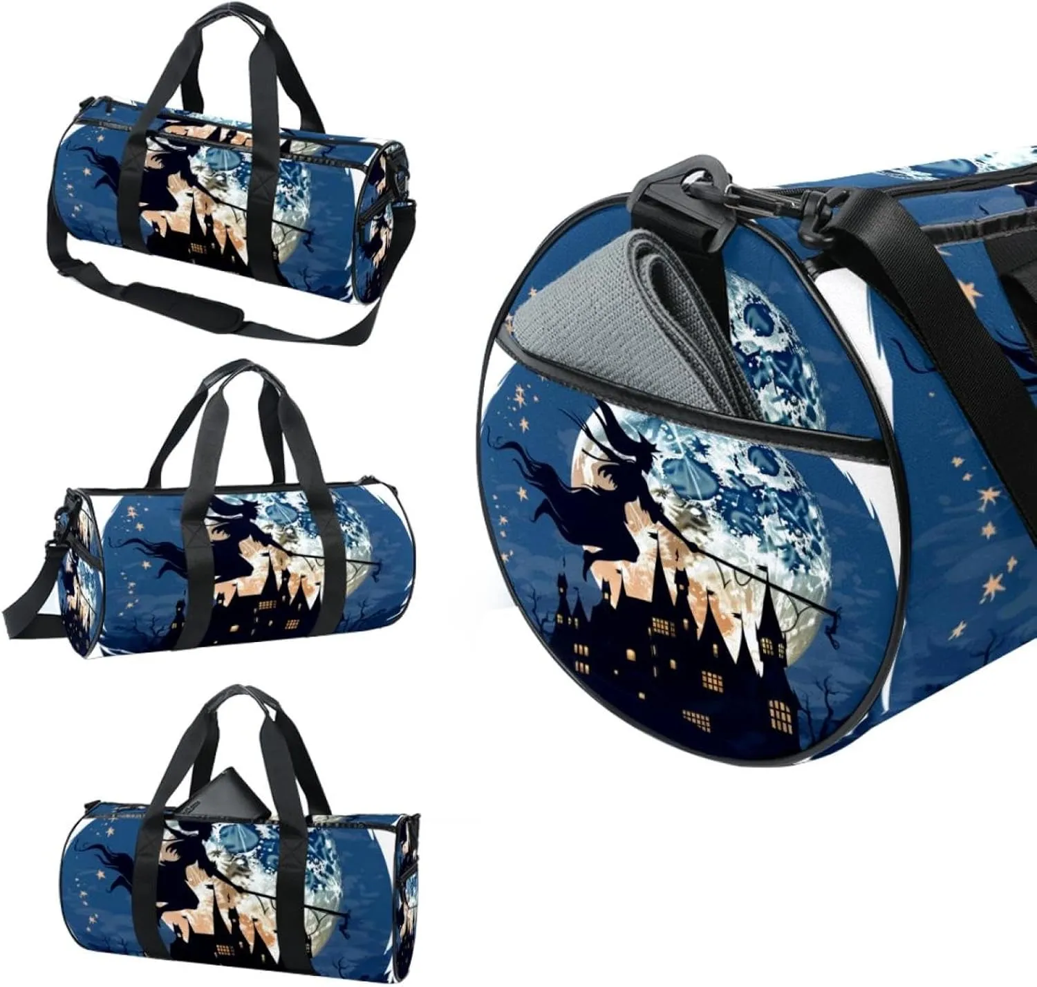 Travel Bag,Mens Gym Bag,Womens Gym Bag,Witch Castle Moonlight,Sports Bag