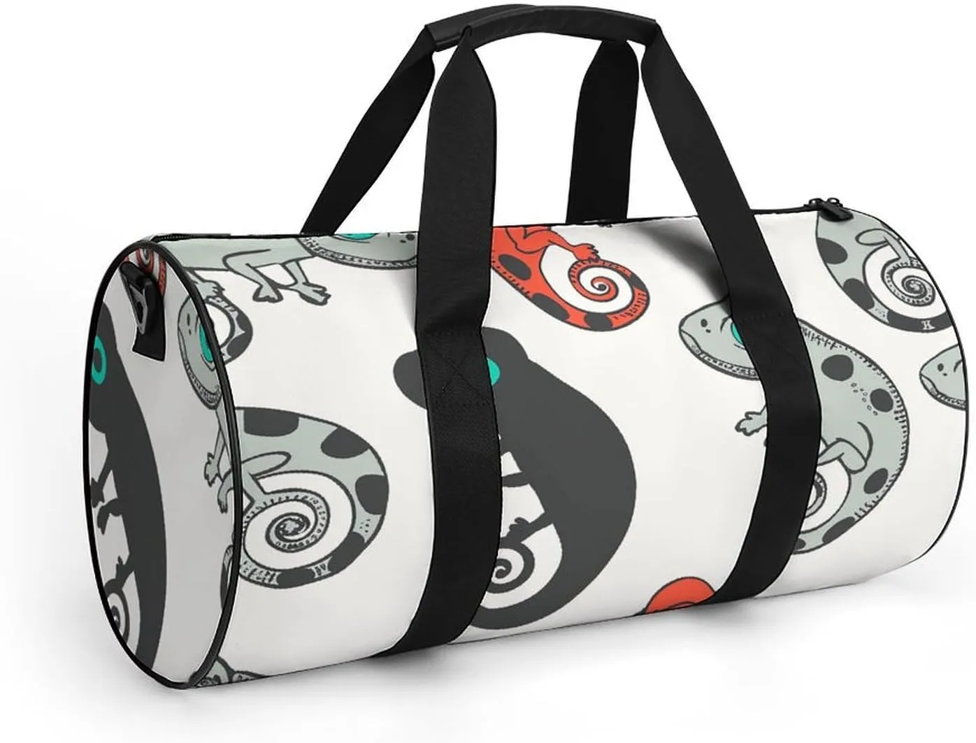Travel Duffel Bag for Men And Women,Cartoon Chameleon Pattern Waterproof Sports Fitness Bag Portable Travel Duffel Bag