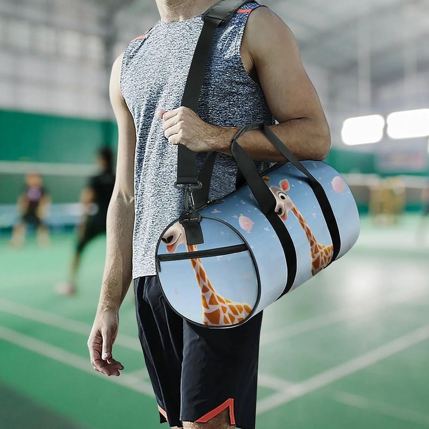 Travel Duffel Bag for Men And Women,Cartoons Giraffe Waterproof Sports Fitness Bag Portable Travel Duffel Bag