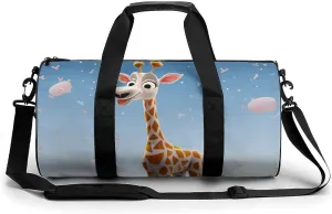 Travel Duffel Bag for Men And Women,Cartoons Giraffe Waterproof Sports Fitness Bag Portable Travel Duffel Bag