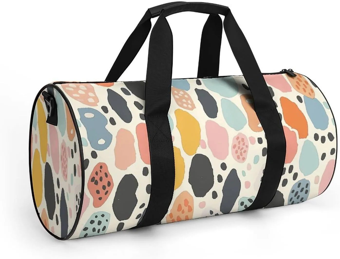 Travel Duffel Bag for Men And Women,Dots with Circles Waterproof Sports Fitness Bag Portable Travel Duffel Bag