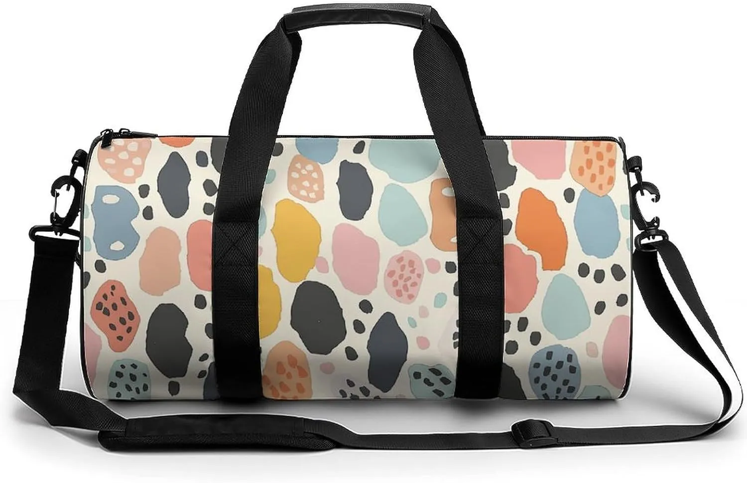 Travel Duffel Bag for Men And Women,Dots with Circles Waterproof Sports Fitness Bag Portable Travel Duffel Bag