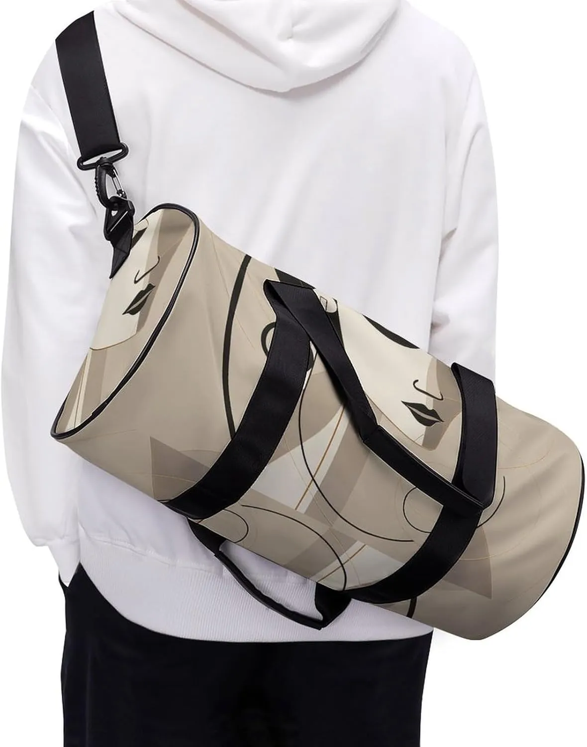 Travel Duffel Bag for Men And Women,Face And Earrings Waterproof Sports Fitness Bag Portable Travel Duffel Bag